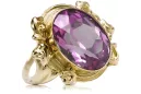 Ring Vintage Stil Amethyst 14 Karat Gelbgold vrc100y